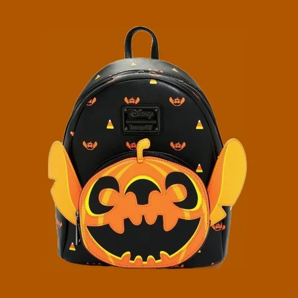 jack o lantern stitch mini backpack Disney Lilo and Experiment 626 this Loungefly creation is compact enough for daily adventures yet spacious enough for your must Loungefly | Bags | Loungefly